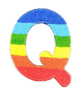 Parche Termoadhesivo Letra Letter Q Arco iris 4 cm