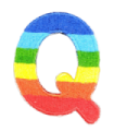 Parche Termoadhesivo Letra Letter Q Arco iris 4 cm