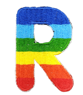 Parche Termoadhesivo Letra Letter R Arco iris 4 cm