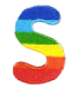 Parche Termoadhesivo Letra Letter S Arco iris 4 cm