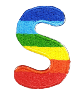 Parche Termoadhesivo Letra Letter S Arco iris 4 cm