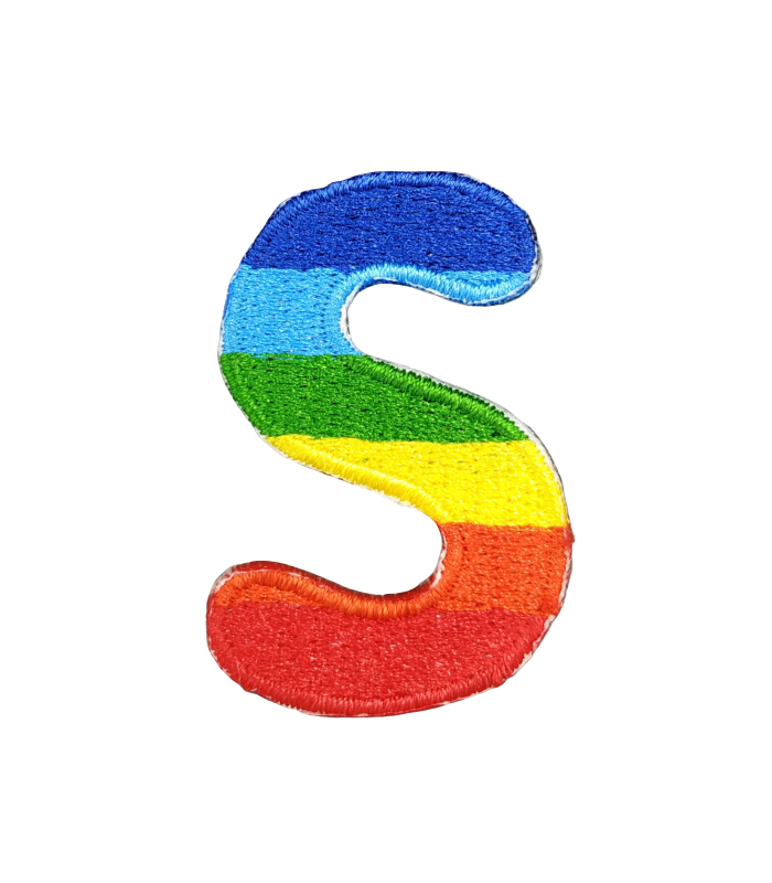 Parche Termoadhesivo Letra Letter S Arco iris 4 cm