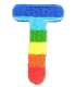 Parche Termoadhesivo Letra Letter T Arco iris 4 cm