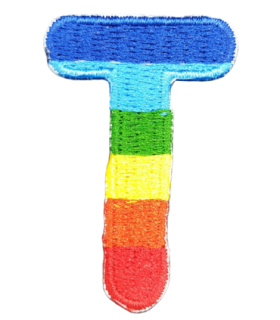 Parche Termoadhesivo Letra Letter T Arco iris 4 cm