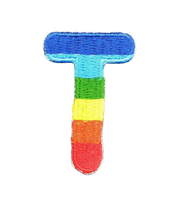 Parche Termoadhesivo Letra Letter T Arco iris 4 cm