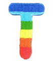 Parche Termoadhesivo Letra Letter T Arco iris 4 cm