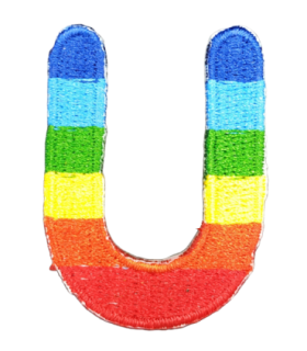 Parche Termoadhesivo Letra Letter U Arco iris 4 cm