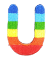 Parche Termoadhesivo Letra Letter U Arco iris 4 cm