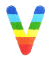 Parche Termoadhesivo Letra Letter V Arco iris 4 cm