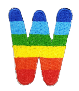 Parche Termoadhesivo Letra Letter W Arco iris 4 cm
