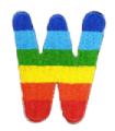 Parche Termoadhesivo Letra Letter W Arco iris 4 cm