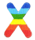 Parche Termoadhesivo Letra Letter X Arco iris 4 cm