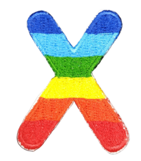 Parche Termoadhesivo Letra Letter X Arco iris 4 cm