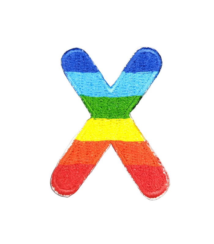 Parche Termoadhesivo Letra Letter X Arco iris 4 cm