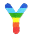 Parche Termoadhesivo Letra Letter Y Arco iris 4 cm