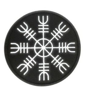 Parche Termoadhesivo Símbolo de Protección Vikingo Aegishjalmur 9 Cm