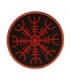 Parche Termoadhesivo Símbolo de Protección Vikingo Aegishjalmur Rojo y Negro 9 Cm