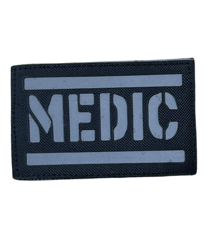 Parches Hook and Loop reflectantes-Palabra Medic - rectangular - 8x5cm