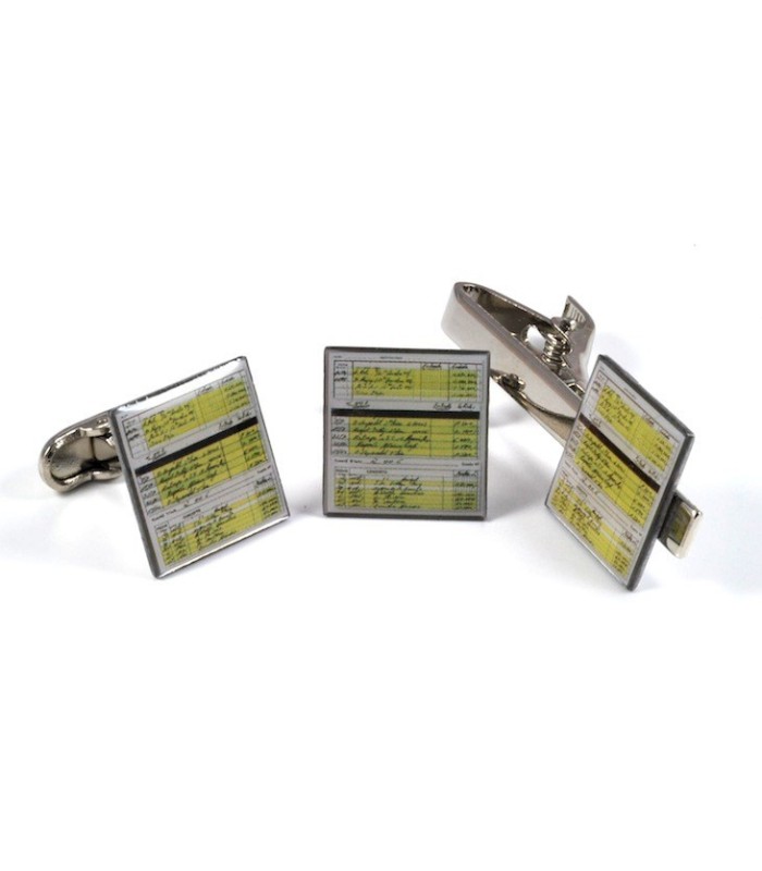 Pasador de Corbata + Gemelos Papeles de Barcenas