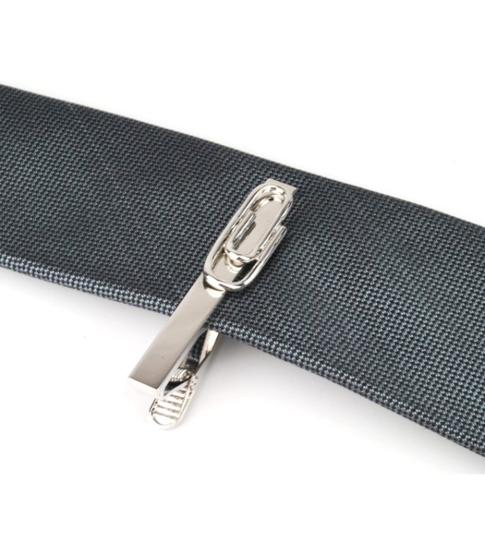 Pasador de corbata Clip Plateado