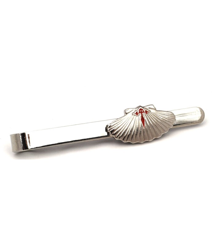 Pasador de Corbata Concha del Peregrino con Escudo de Santiago