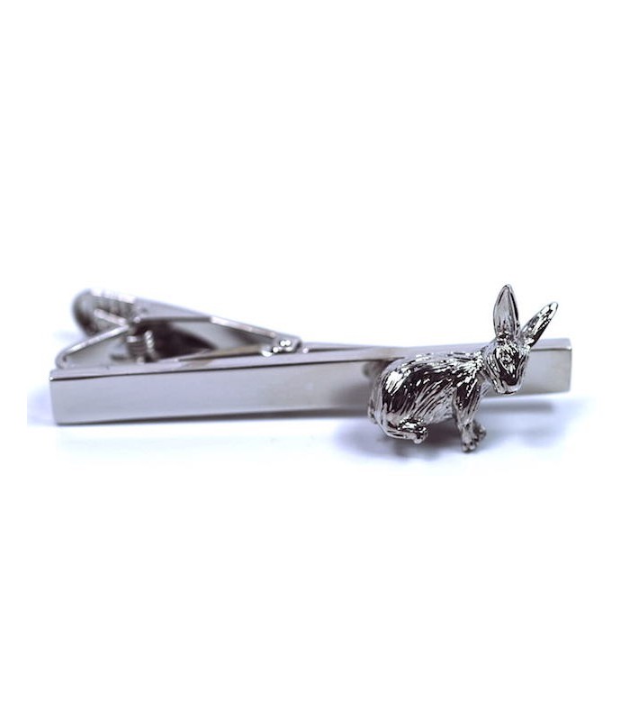 Pasador de corbata Conejo Plateado
