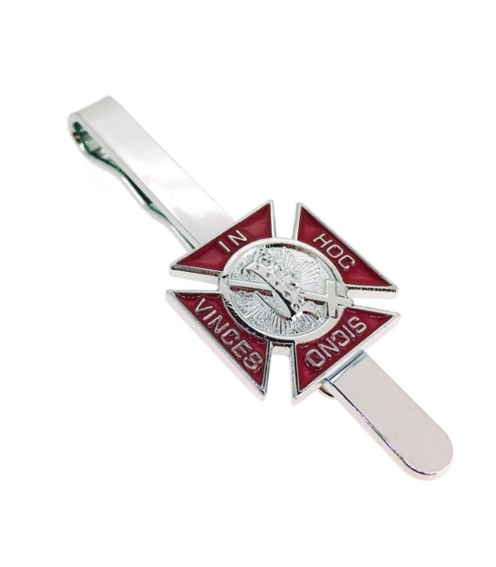 Pasador de Corbata Cruz Templaria In Hoc Signo Vinces