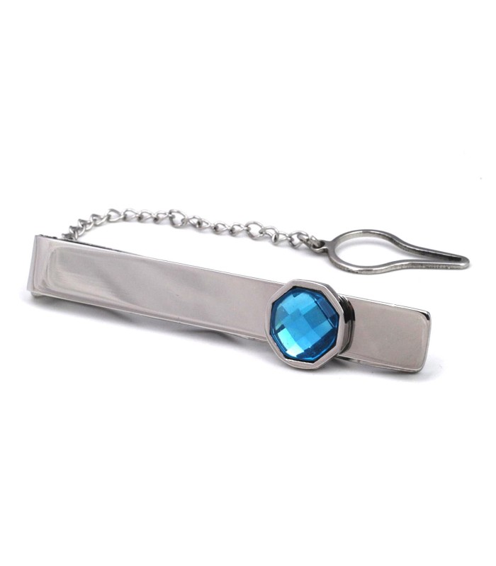 Pasador de Corbata Octogonal AquaMarina Stone