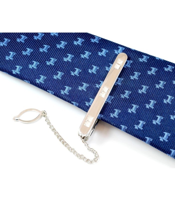 Pasador de Corbata Piedras Blancas