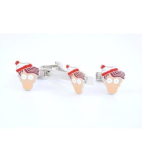 Pasador de corbata y gemelos camisa Where is Wally?