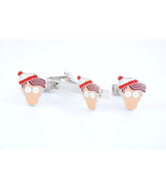 Pasador de corbata y gemelos camisa Where is Wally?