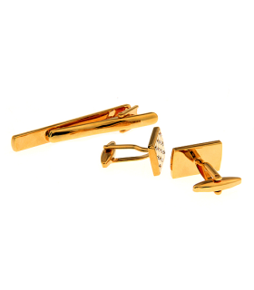 Pasador de Corbata y Gemelos Gold Design with Crystal