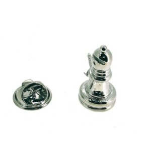 Pin de Solapa Alfil de Ajedrez Plateado