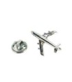 Pin de Solapa Avión de Pasajeros Plateado