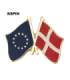 Pin de Solapa Bandera de La Unión Europea y Bandera de Dinamarca