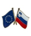 Pin de Solapa Bandera de La Unión Europea y Bandera de Eslovenia