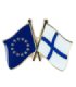 Pin de Solapa Bandera de La Unión Europea y Bandera de Finlandia
