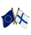 Pin de Solapa Bandera de La Unión Europea y Bandera de Finlandia