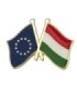 Pin de Solapa Bandera de La Unión Europea y Bandera de Hungría