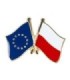 Pin de Solapa Bandera de La Unión Europea y Bandera de Polonia