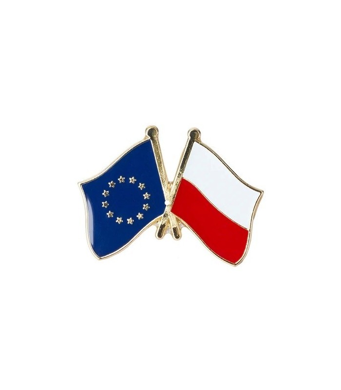 Pin de Solapa Bandera de La Unión Europea y Bandera de Polonia
