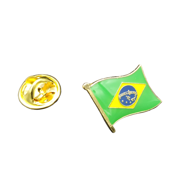 Pin de Solapa Bandera Mastil Brasil 16x15mm