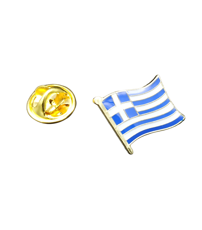 Pin de Solapa Bandera Mastil Grecia 16x15mm