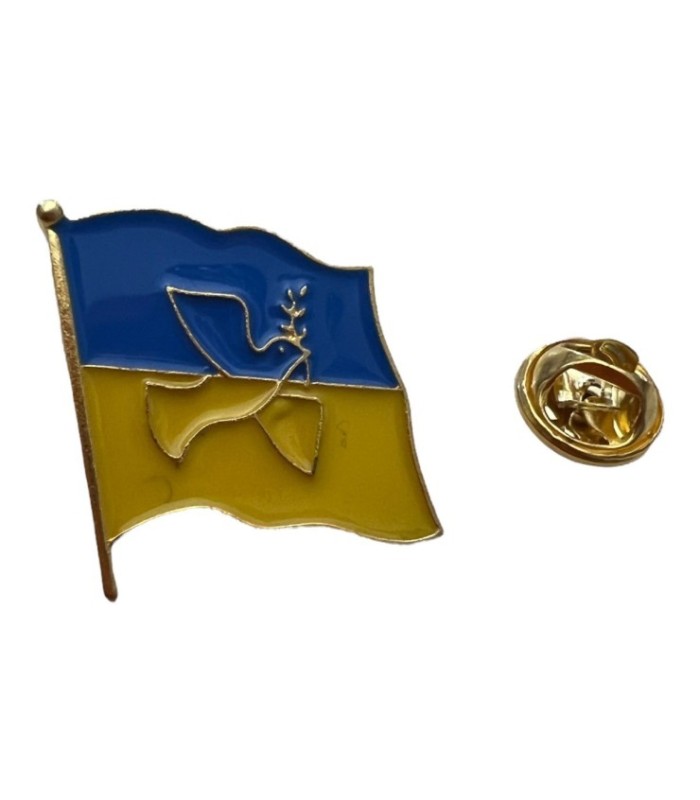 Pin de Solapa Bandera Mastil Ucrania Paloma de la Paz 3x2,5cm - Gemelolandia