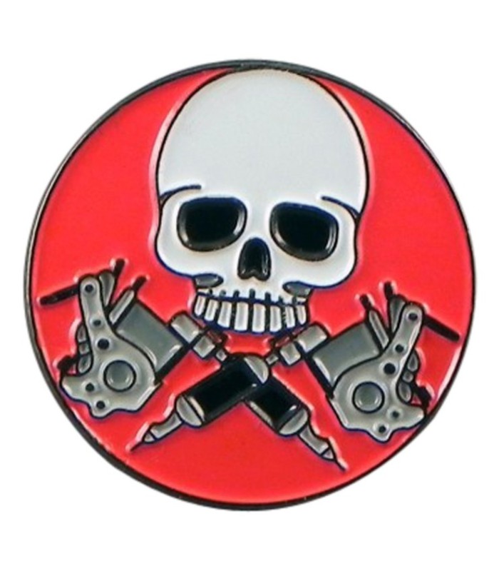 Pin de Solapa Calavera con Tatuajes