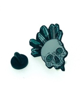 Pin de solapa Calavera Piedras preciosas 35x24mm