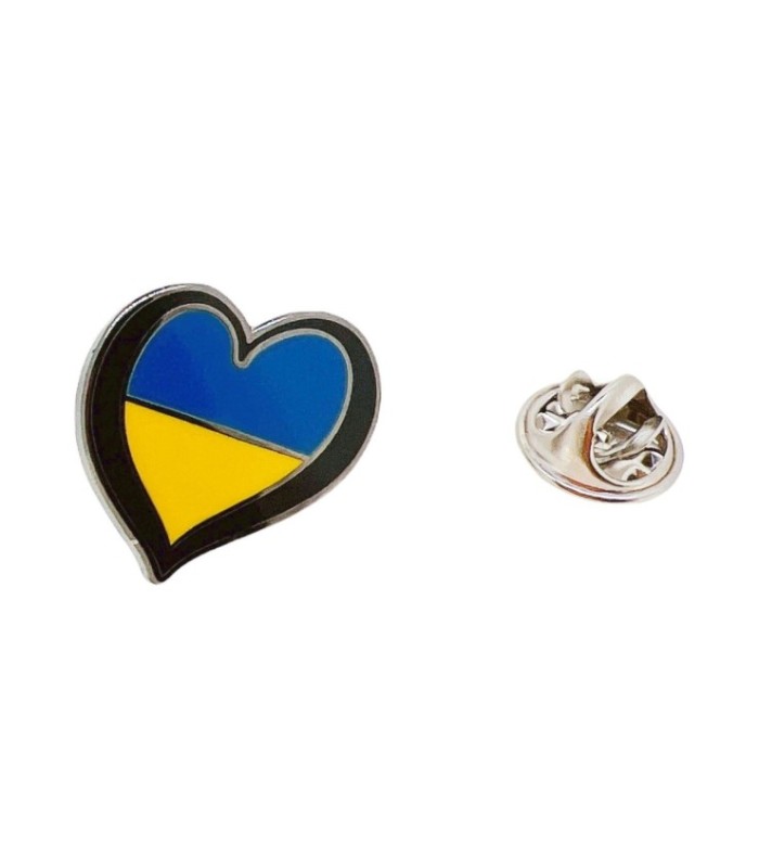 Pin de solapa Corazón de bandera de ucrania - juntos con ucrania - 20x20mm