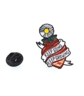 Pin de Solapa Corazon Tattoo Corazon y Flor Keep Going Keep Growing