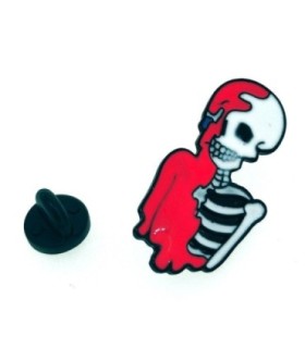 Pin de solapa Esqueleto Pringado de Rosa 37x18mm