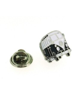 Pin de Solapa Furgoneta Camper Volkswagen VW Flower Power Negra